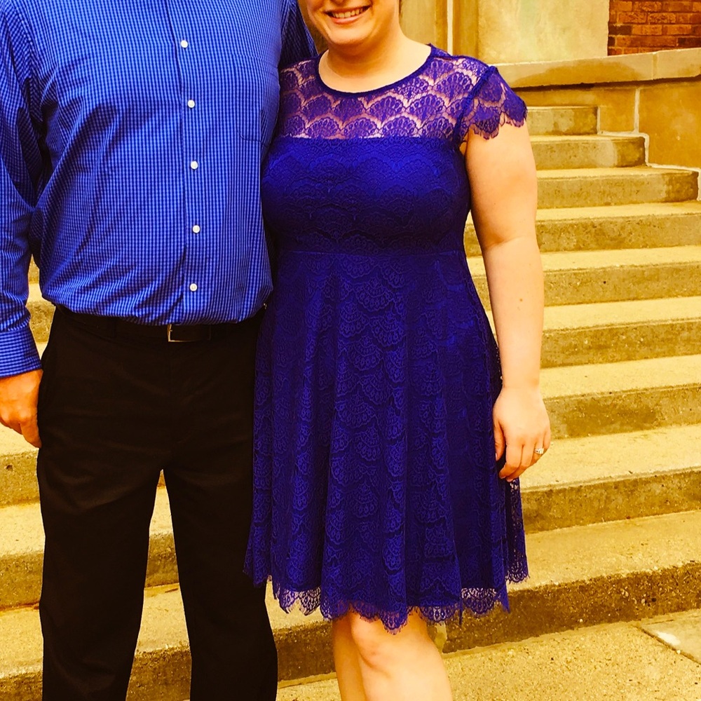 Kash & Jess royal blue lace dress